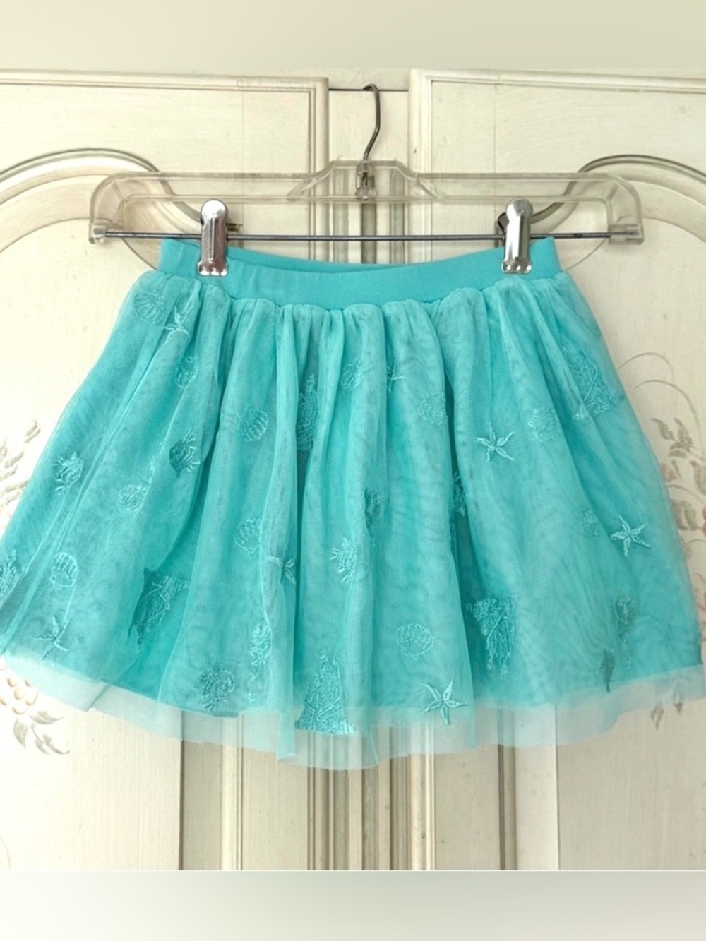 Hanna Andersson Disney 100/4 Little Mermaid Tulle Skirt w/Embroidered Details